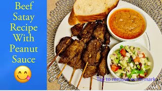 Beef Satay Recipe with peanut Sauce😋Thai beef kababবিফ সাতে থাই বিফ কাবাব সাথে বাদাম সস @OniksMomUSA