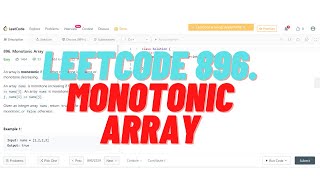 Leetcode Problem 896. Monotonic Array solution