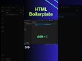 How to generate HTML boilerplate code in VS Code? HTML tutorial for beginners. #shorts