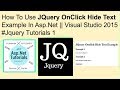 how to use jquery onclick hide text in asp.net || visual studio 2015 #jquery tutorials 1