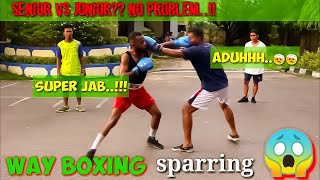 (vlog) way boxing sorong. junior vs senior Sparring. jual beli serangan!!