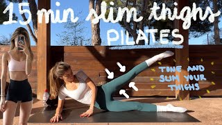 15MIN slim thighs pilates workout // tone and lengthen legs // no equipment
