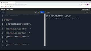 C program to calculate number of days between any two dates || C programming || #cprogramming