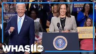 Joe Biden appears in first joint campaign event since Kamala Harris became the presidential nominee