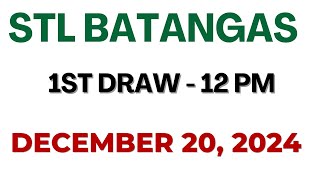 STL Batangas Draw result today live 12:00 PM 20 December 2024