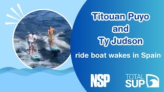 Titouan Puyo and Ty Judson ride boat wakes in Spain