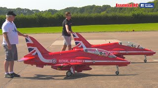 AMAZING "REDS DUO" RC TURBINE JETS emulate the Royal Air Force Aerobatic Team "RED ARROWS"