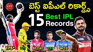 Top 15 IPL Records in Telugu | 15 IPL Records That May Never Be Broken | All Time Records | IPL 2020