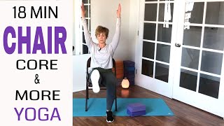 CHAIR YOGA FOR CORE & MORE (SENIORS or BEGINNER CHAIR YOGA EASY EXERCISE ) 18 Min | Yoga with Ursula
