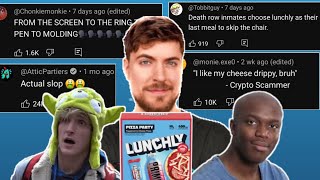 Lunchly, But it's Just MrBeast, KSI and Logan Paul getting Cooked in the Comments