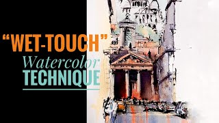 The most practical watercolor technique 123/Fine brush wet-touch technique Demo