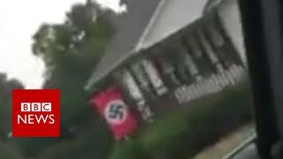 US woman confronts her neighbour over Nazi flag - BBC News