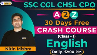 SSC CGL CHSL 2020 | 30 Days Crash Course | English 500 Questions (Class - 1) Nitin Mishra Sir