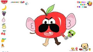how my child draws funny eared apple fruit, this video is for kids and kids, easy to draw