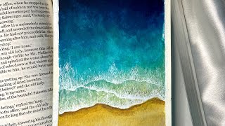 Easy seascape painting/paint seaside with acrylic/#Youtubeshorts #shorts#seascapepainting