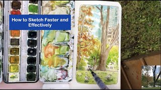 How to Sketch Faster with This Mindset and Simple Techniques 🎨 Ink and Watercolors Tutorial