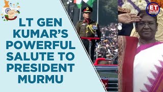 Republic Day Parade 2025: Parade Commander Lt General Bhawnish Kumar Gives Salute To President Murmu