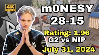 【4K】G2 m0NESY vs NIP (INFERNO) | JULY 31, 2024 #cs2 #pov