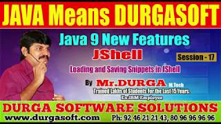Java 9 New || Session - 17 || Loading and Saving Snippets in JShell by Durga sir