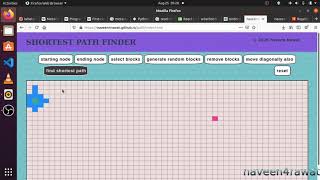 Shortest Path Finder using Vanilla Javascript