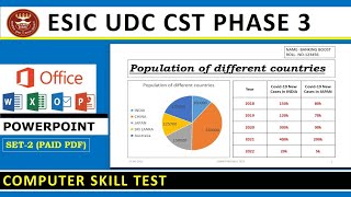 ESIC UDC Computer skill test 2022 | PowerPoint Set-2 (Paid pdf)