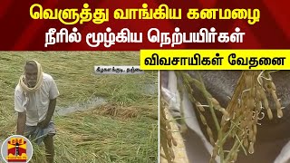 வெளுத்து வாங்கிய கனமழை... நீரில் மூழ்கிய நெற்பயிர்கள்.. விவசாயிகள் வேதனை | Thanjavur