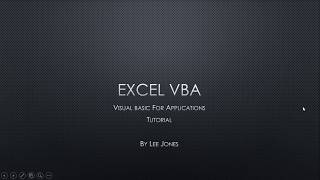 Excel VBA (Visual Basic for Applications) Tutorial - Lesson 1