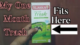 How I minimized my consumption of Single-Use Plastic|One month Trash fit in a Litro Pack Fresh Milk