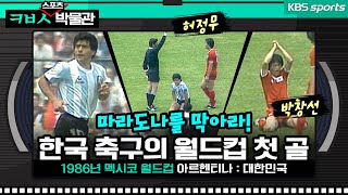 [ㅋㅂㅅ박물관] 마라도나와 한국 축구의 월드컵 첫 골 (feat.방송사고)│KBS방송