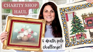 8 Charity shops in 1 DAY | Tackling my unlisted inventory | Death pile challenge | Vintage Homewares