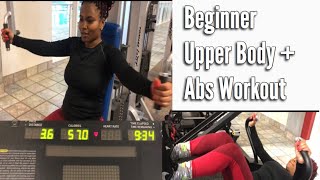 Upper Body & Abs Work Out | Beginner Women’s Workout | Gym Vlog 1