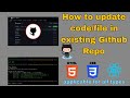 How to update code/file in existing GitHub repository using git bash