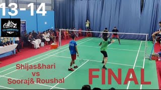 Shijas & Hari vs Sooraj & Roushal __Malayattoor open tournament final  #kia badminton #