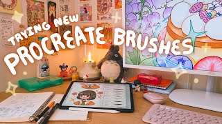 trying new procreate brushes, sketchbook doodles, cozy weekend ✿ art vlog