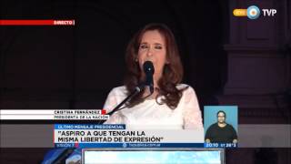 Cristina Kirchner sobre la censura en su último discurso presidencial de 2015