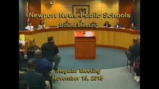 School Board Meeting: November 13, 2018