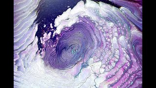 #34 Violet GALACTIC Cloud Pour - Fluid Painting with Satin Enamel - Acrylic Pouring Art