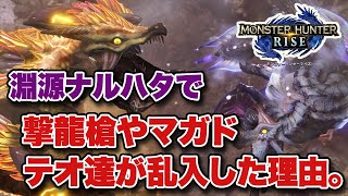 【MHRise】なぜ淵源ナルハタタヒメ戦で撃龍槍やマガイマガド、クシャテオたちが出てきたんだ？【みんなの反応まとめ】