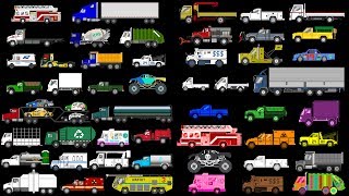 Trucks Collection - Street & Emergency Vehicles - The Kids' Picture Show (Learning Video)