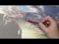 pastel painting tutorial ~ landscape painting with pastels easy way. sunrise clouds and sky