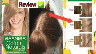 Garnier Color Natural Hair Color Review || Fix White Hair To Blonde color 8.1