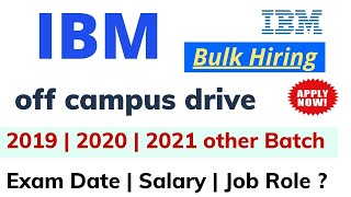 IBM Recruitment 2021| 2020 | 2019 - IBM off campus hiring | associate system engineer | ibm job