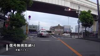 【POLICE】信号無視で捕まった友人を気にしてパトカーの近くで見守る友人たち!!