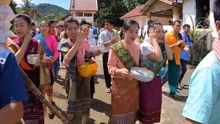 ไปเที่ยวงานบุญบ้านนายางใต้ เมืองน้ำบาก แขวงหลวงพระบาง เที่ยวลาว 2019 EP5.