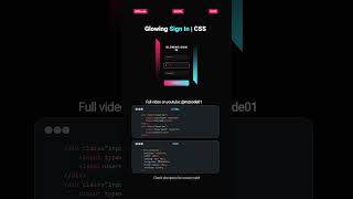 Responsive Glowing Sign In Page | HTML CSS | Neon Effects| MZCode01 #loginform #coding #shorts #css