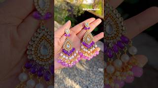 Trending Kundan Earrings🔥💜#shorts #diycrafts #viralvideo #trending