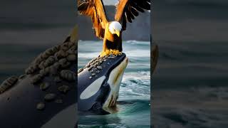 Eagle’s Heroic Act: Helping an Orca Remove Barnacles!