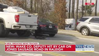 Wake deputy hit by car on Jones Sausage Road