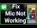 How To Fix Microphone Not Working On FaceTime