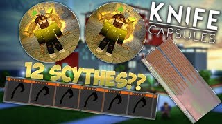 All Knives Roblox Knife Capsules - i got 12 scythes in one opening new gilded scythe knife capsules case opening